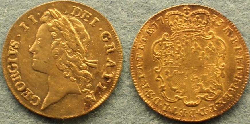 Zwei Guineen aus der Zeit König&nbsp;Georgs II.
