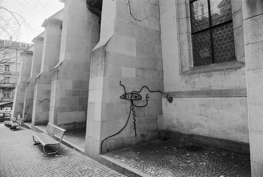 Damals Delikt, heute Kunst: Graffiti des «Sprayers von Zürich», Harald Nägeli.&nbsp;