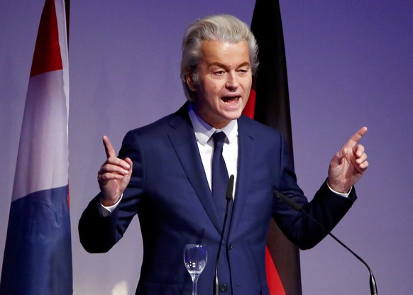 Netherlands&#039; Party for Freedom (PVV) leader Geert Wilders gives a speech during a European far-right leaders meeting to discuss about the European Union, in Koblenz, Germany, January 21, 2017. RE ...