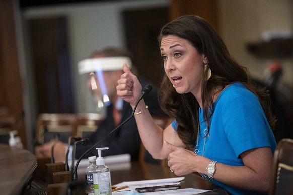 FILE - In this June 4, 2020 file photo, Rep. Jaime Herrera Beutler, R-Wash., speaks during a Labor, Health and Human Services, Education, and Related Agencies Appropriations Subcommittee hearing on Ca ...