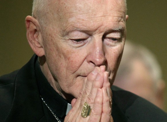 FILE - In this Nov. 14, 2011 file photo, Cardinal Theodore McCarrick prays during the United States Conference of Catholic Bishops&#039; annual fall assembly in Baltimore. Seton Hall University has be ...