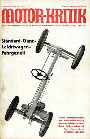Titelseite von «Motor-Kritik» (1933).