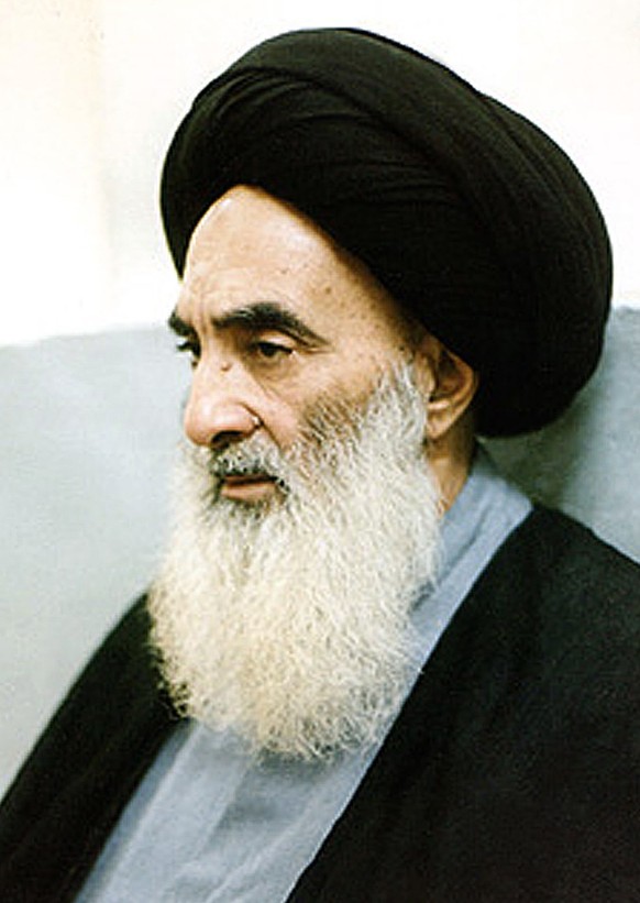 (FILES) - An undated file picture shows top Shiite cleric Grand Ayatollah Ali al-Sistani. Sistani called on Iraqis on June 13, 2014 to take up arms against jihadists who have overrun swathes of the co ...