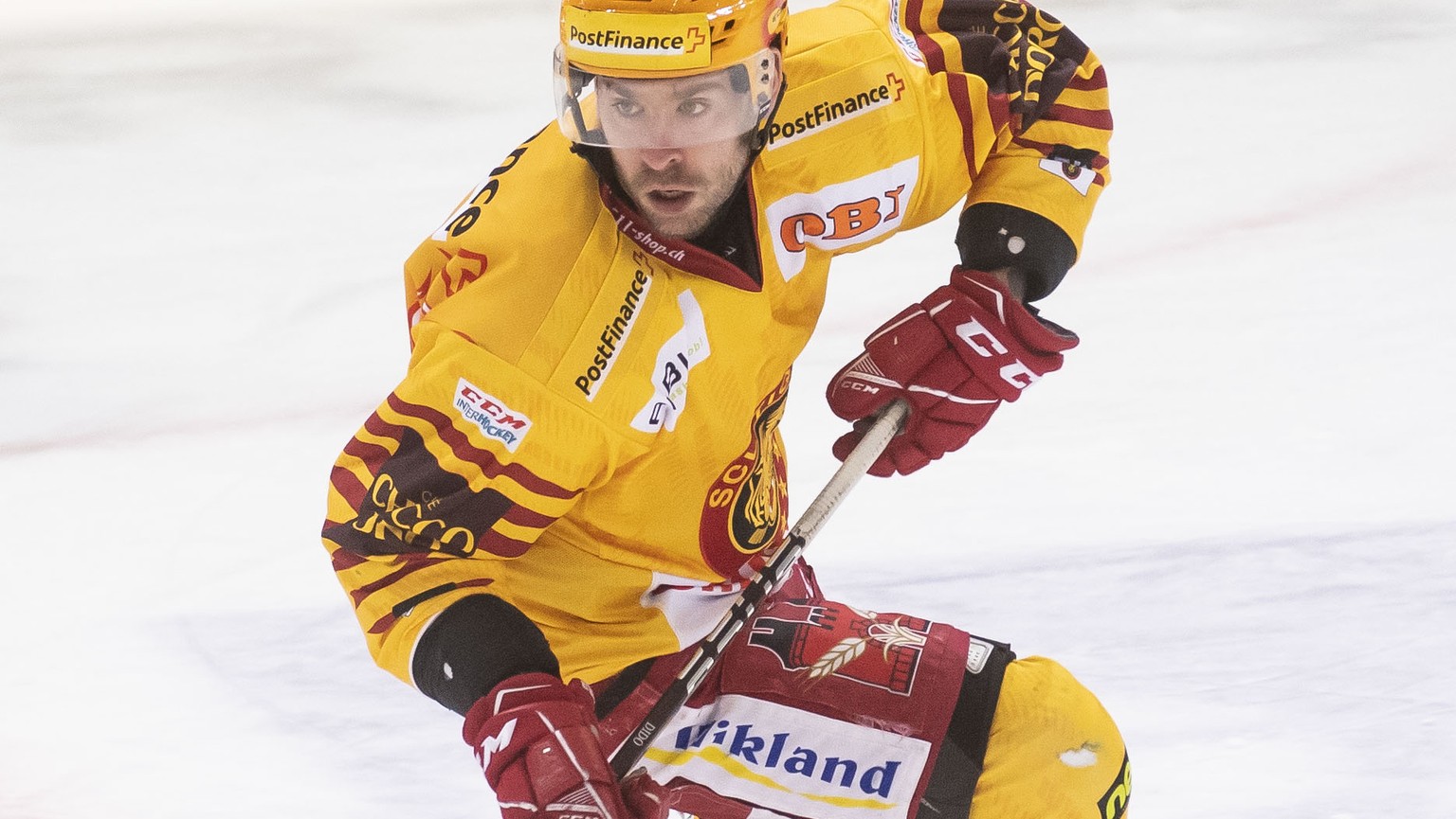 Tiger&#039;s player Chris DiDomenico, during the preliminary round game of National League Swiss Championship 2018/19 between Switzerland&#039;s HC Lugano and SCL Tigers, at the ice stadium Corner Are ...