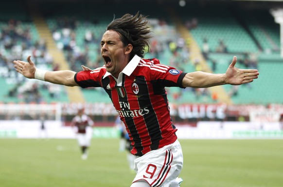 Jubel: Inzaghi traf 73 Mal für den AC Mailand.