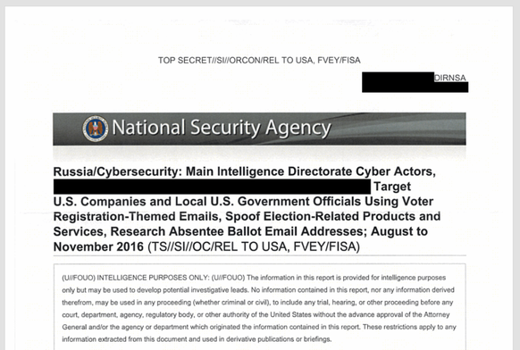 Der streng geheime NSA-Bericht verriet viele Details zu den Angriffsversuchen russischer Hacker.