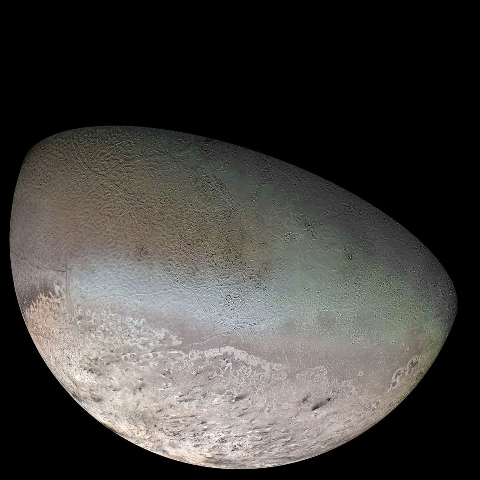 Ferne, eisige Welt: Voyager 2 machte 1989 diese Aufnahme von Triton.&nbsp;