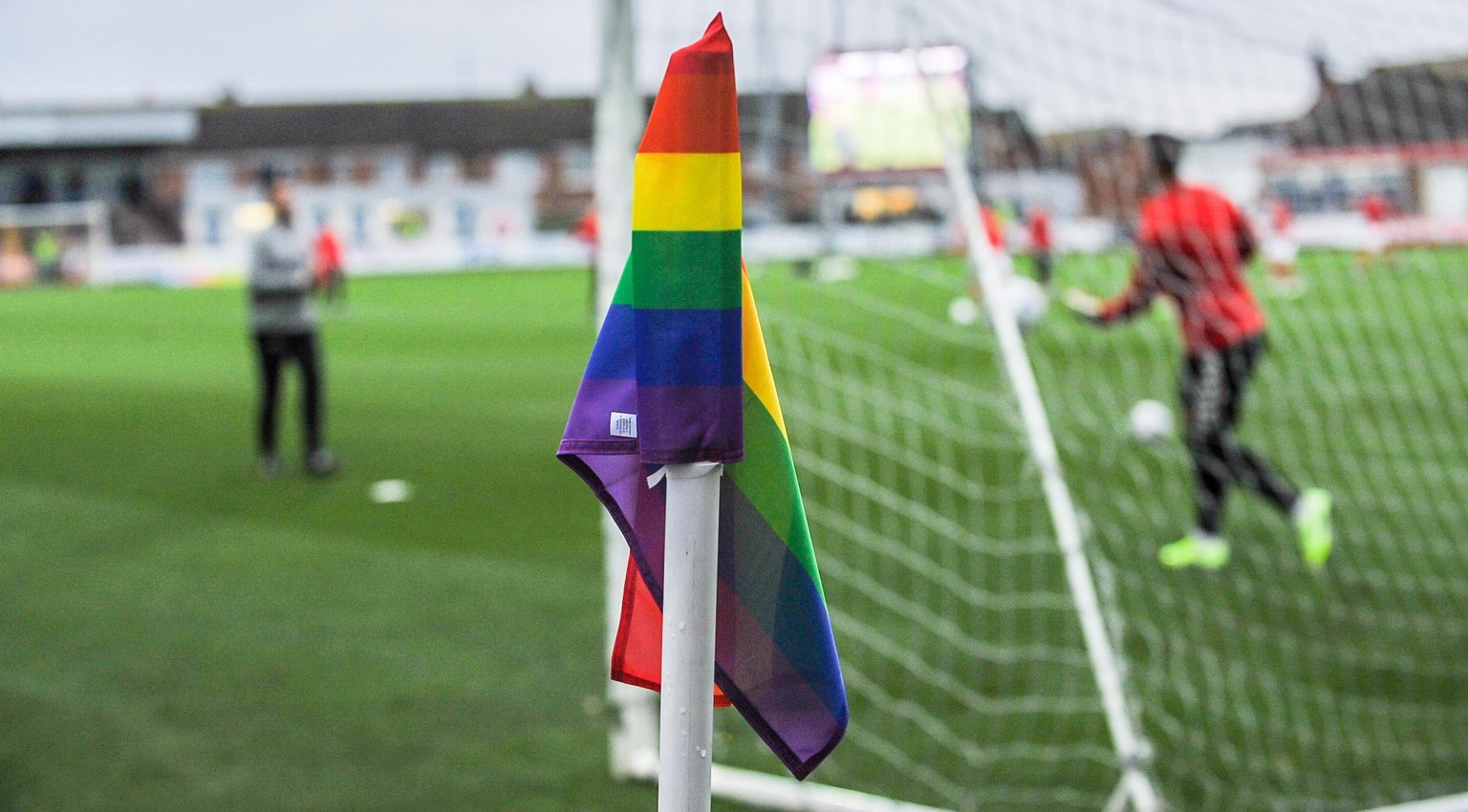 Fleetwood Town supporting rainbow laces during the Sky Bet League 1 match between Fleetwood Town and Tranmere Rovers at Highbury Stadium, Fleetwood, England on 23 November 2019. PUBLICATIONxNOTxINxUK  ...