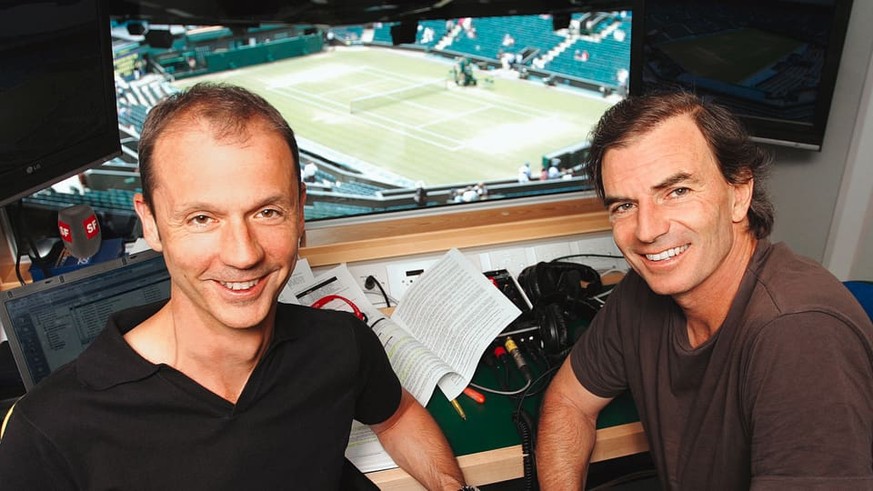 Die bekanntesten Tennis-Stimmen der Schweiz: Stefan Bürer (links) und Heinz Günthardt.