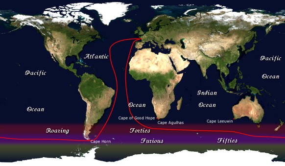 Die Route der Vendée Globe.
