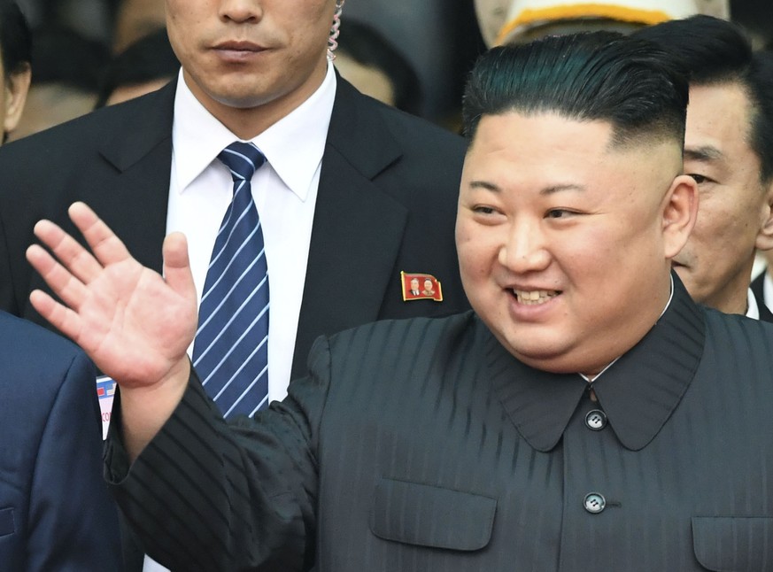 North Korean leader Kim Jong Un arrives in Dong Dang, Vietnamese border town Tuesday, Feb. 26, 2019, ahead of his second summit with U.S. President Donald Trump. (Minoru Iwasaki/Kyodo News via AP)
