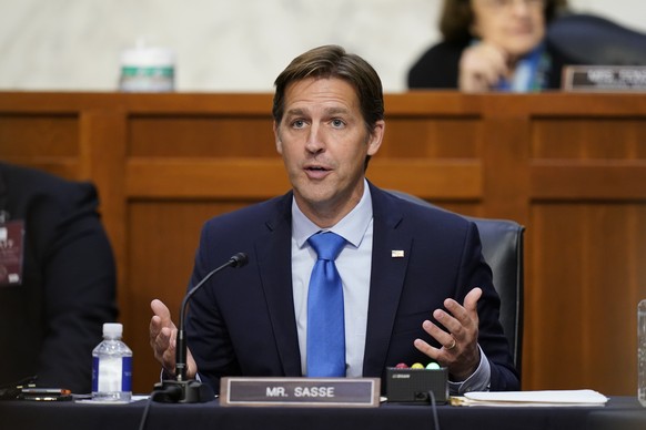 Sen. Ben Sasse, R-Neb., talks during the confirmation hearing for Supreme Court nominee Amy Coney Barrett before the Senate Judiciary Committee, Wednesday, Oct. 14, 2020, on Capitol Hill in Washington ...