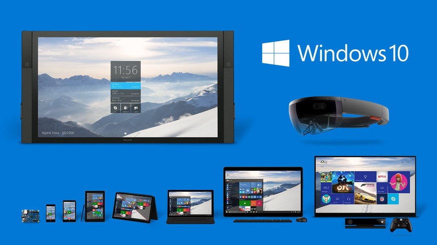 Windows 10 läuft auf Handys, Tablets, PCs und via Xbox One auf dem TV.