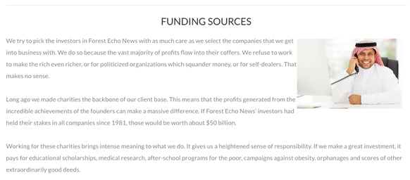 Die angeblichen Investoren von Forest Echo News.