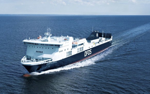 The undated photo provided in the photo library on the website of DFDS shows the vessel Regina Seaways. The ferry with 294 passengers on board was stranded in the Baltic Sea on Tuesday, Oct. 2, 2018 a ...
