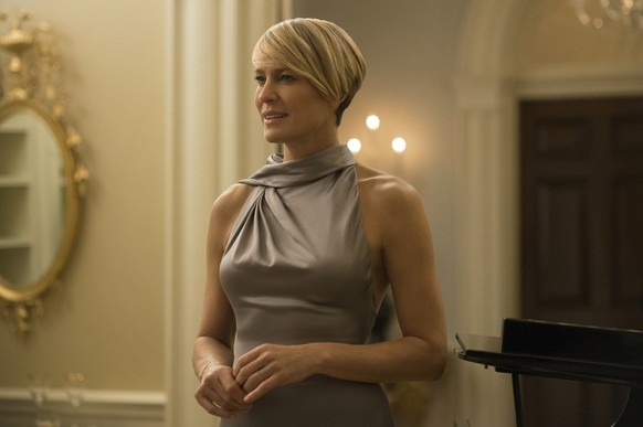 In this image released by Netflix, Robin Wright appears in a scene from &quot;House of Cards.&quot; Wright was nominated for an Emmy Award for outstanding lead actress in a drama series for her role o ...