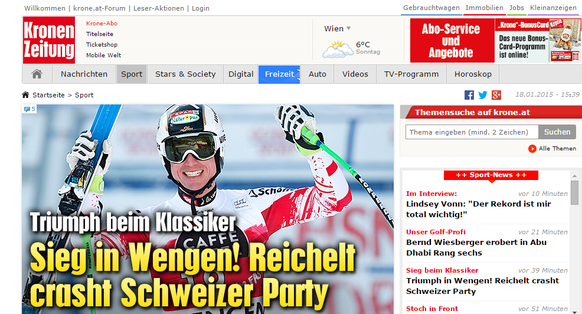 Beim österreichischen Boulevardblatt «Kronen Zeitung» ist Reichelt ein Partycrasher.