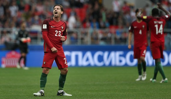 epa06061901 Portugal&#039;s Adrien Silva reacts after winning the FIFA Confederations Cup third place match at Spartak Stadium, in Moscow, Russia, 02 July 2017. EPA/MARIO CRUZ