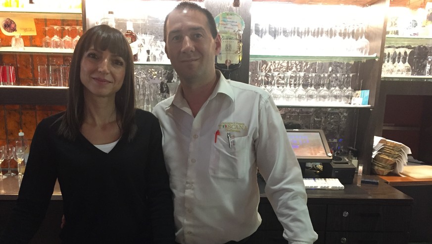 Elvira und Gino Ramadani führen die Pizzeria Toscana.