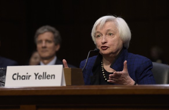 Federal Reserve Chair Janet Yellen testifies on Capitol Hill in Washington, Thursday, Nov. 17, 2016, before the Joint Economic Committee. Yellen sketched a picture of an improving U.S. economy and sai ...