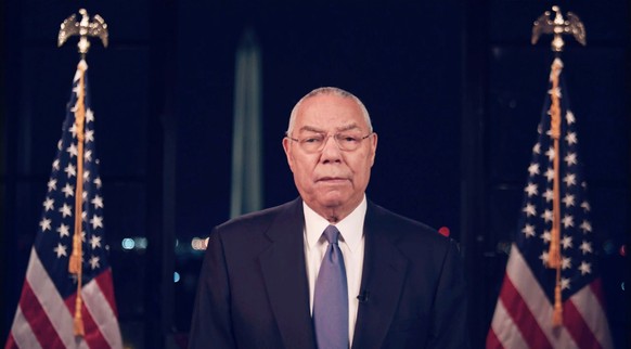 epa08611931 A framegrab from the Democratic National Convention Committee livestream showing former US Secretary of State Colin Powell speaking during the second night of the 2020 Democratic National  ...