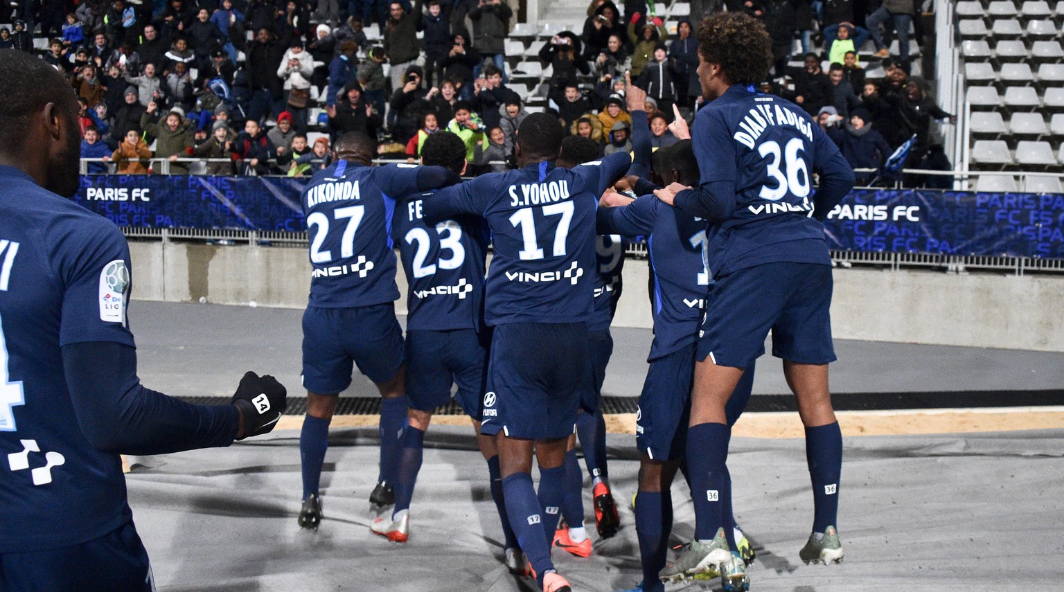 JOIE - EQUIPE DE FOOTBALL DU PARIS FC FOOTBALL : Paris FC vs Auxerre - Dominos Ligue 2 - 22/11/2019 FEP/Panoramic PUBLICATIONxNOTxINxFRAxITAxBEL