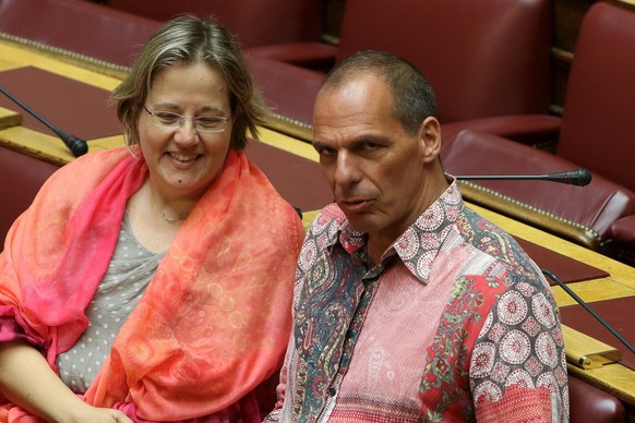 Vassiliki Katrivanou und Yannis Varoufakis (Aufnahme aus dem Jahr 2015)