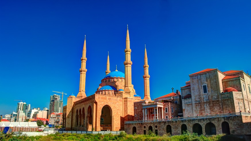 Aussenansicht der Moschee Mohammad Al-Amin in Beirut, Libanon.