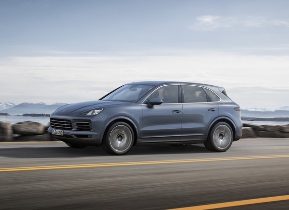 This photo provided by Porsche shows the 2019 Porsche Cayenne that was shown at the 2017 Frankfurt auto show. Fully redesigned for the 2019 model year, the new Cayenne features a lighter chassis, more ...