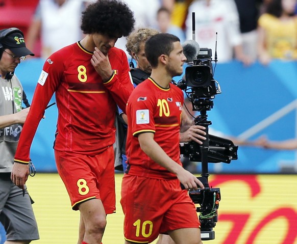 Fellaini und Hazard laufen für die belgische Nationalmannschaft auf.