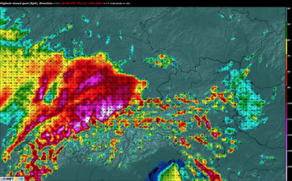 Sturmtief Bianca erreicht die Schweiz: Wetterkarte
