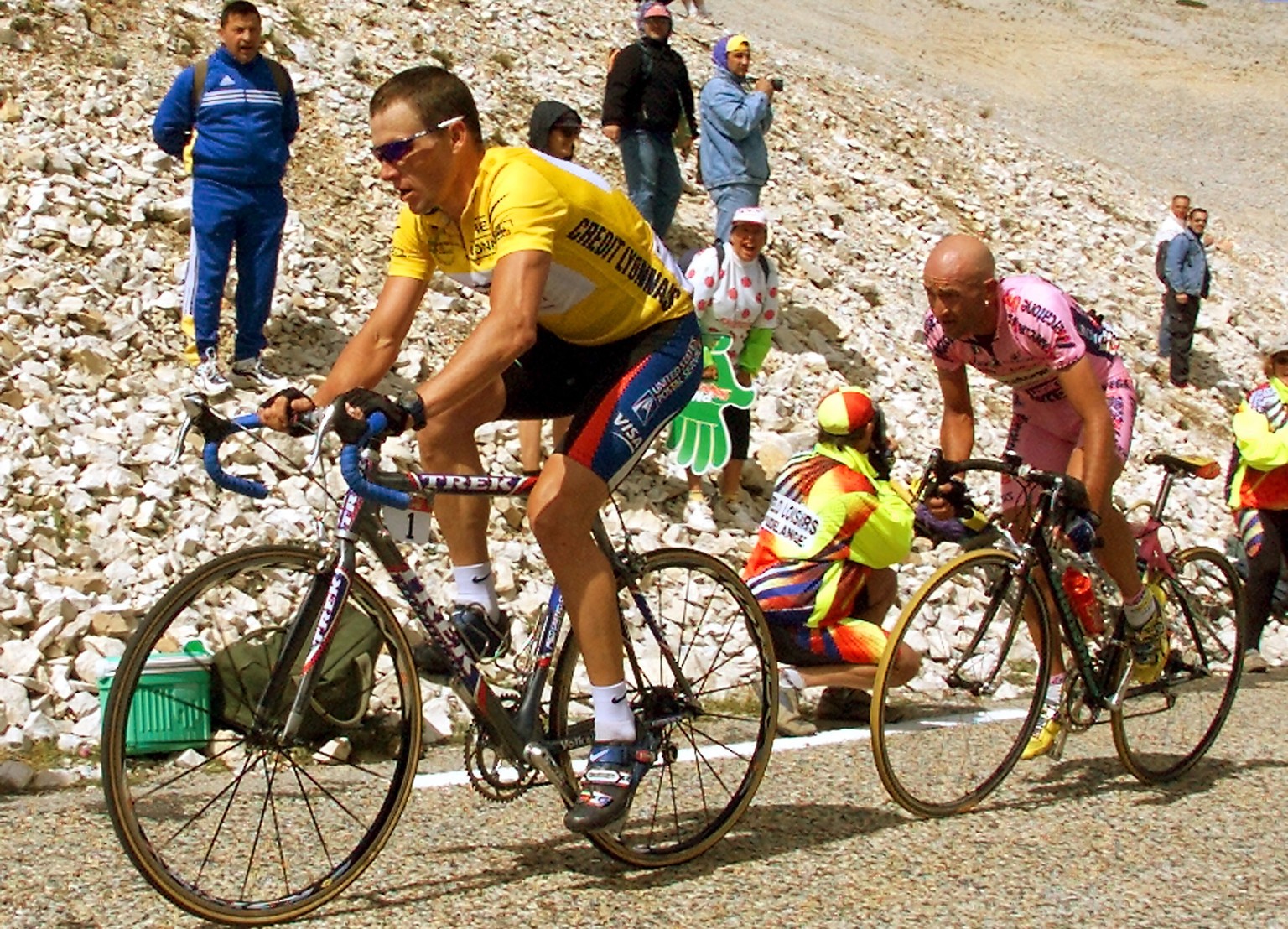 Pantani und Armstrong auf dem Mont Ventoux.&nbsp;