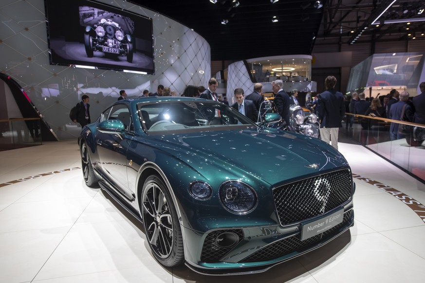 epa07415063 The New Bentley Motors Continental GT Number 9 Edition by Mulliner is presented during the first media day at the 89th Geneva International Motor Show in Geneva, Switzerland, 05 March 2019 ...