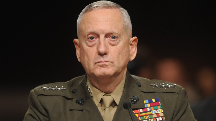 epa05736557 (FILE) - A file picture dated 27 July 2010 shows Marine Corps General James Mattis appearing before the Senate Armed Services Committee hearing on his nomination for Commander of the Unite ...