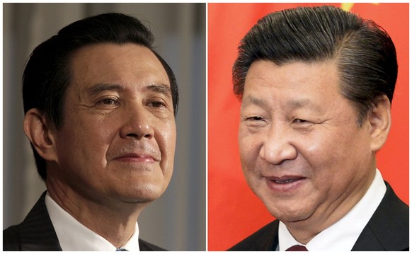 Taiwans Präsident Ma Ying-jeou, links, und Chinas Präsident Xi Jinping.