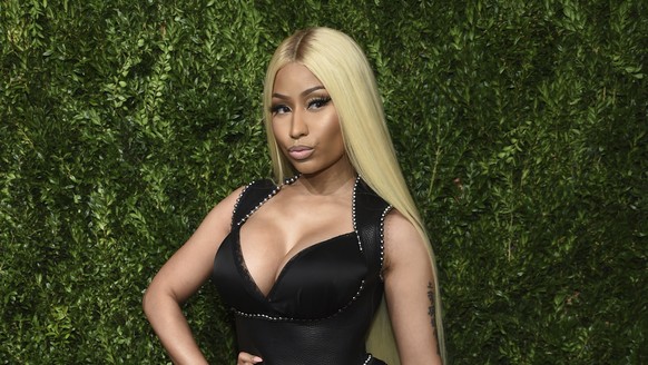 FILE - This Nov. 6, 2017 file photo shows Nicki Minaj at the 14th Annual CFDA Vogue Fashion Fund Gala in New York. Minaj is pulling out a concert in Saudi Arabia because she says she wants to show sup ...