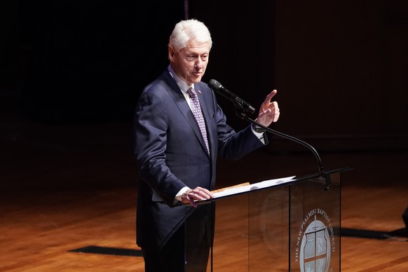 Former President Bill Clinton speaks during funeral services for U.S. Rep. Elijah Cummings, D-Md., at the New Psalmist Baptist Church in Baltimore, Md., on Friday, Oct. 25, 2019. (Joshua Roberts/Pool  ...