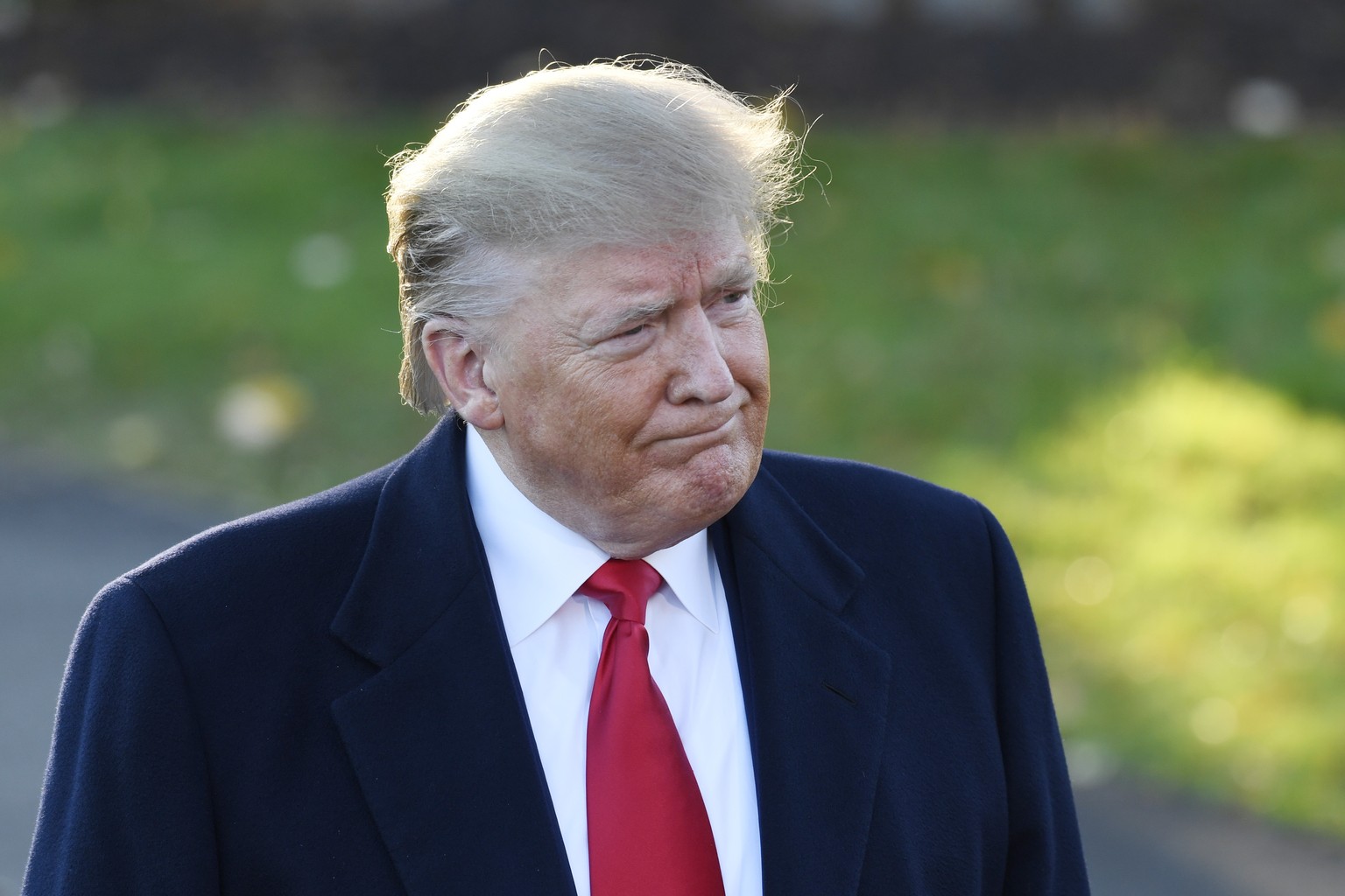 President Donald Trump talks to reporters on the South Lawn of the White House in Washington, Friday, Nov. 1, 2019. Trump is heading to Mississippi for a campaign event. (AP Photo/Susan Walsh)
Donald  ...