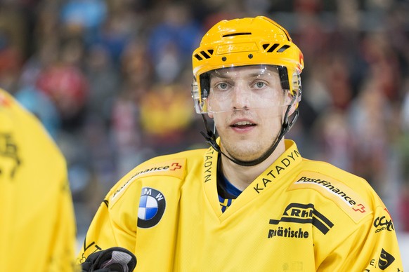 Le Top scorer davosiens Perttu Lindgren, lors du match du championnat suisse de hockey sur glace de National League LNA, entre le EHC Biel Bienne et le HC Davos ce vendredi, 24 fevrier 2017 a la Tisso ...