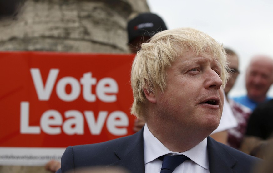 «Vote Leave» – Boris Johnson an einer Veranstaltung von Brexit-Befürwortern.
