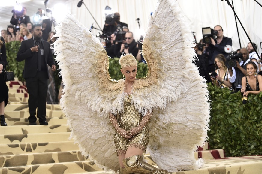 Katy Perry attends The Metropolitan Museum of Art's Costume Institute benefit gala celebrating the opening of the Heavenly Bodies: Fashion and the Catholic Imagination exhibition on Monday, May 7 ...