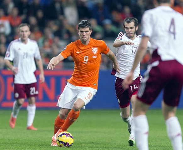 Huntelaar kann sich gegen Lettland als Doppeltorschütze auszeichnen.