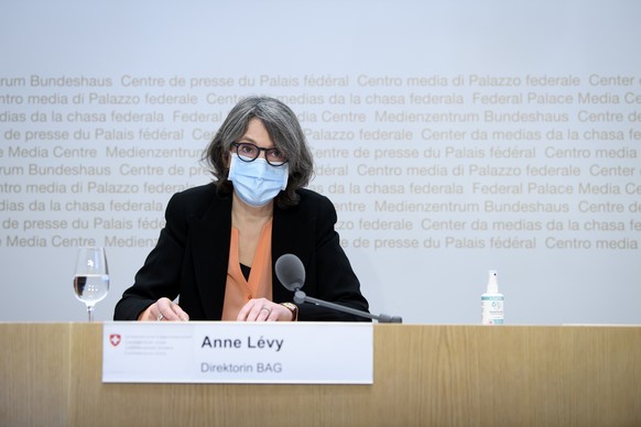 Anne Levy, Direktorin, Bundesamt fuer Gesundheit BAG spricht an einem Point de Presse mit Fachexperten des Bundes zur Corona-Pandemie Covid-19, am Dienstag, 02. Februar 2021, in Bern. (KEYSTONE/Anthon ...