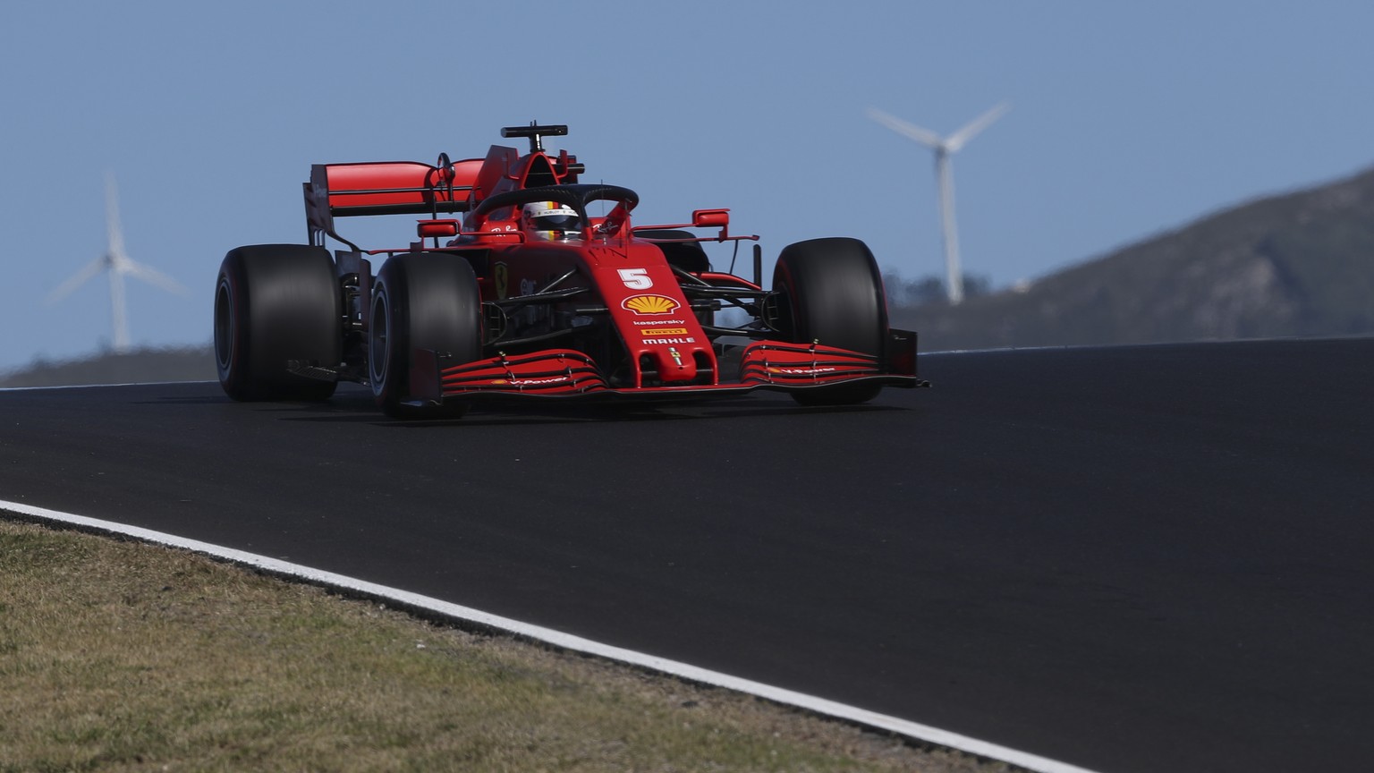 epa08769719 German Formula One driver Sebastian Vettel of Scuderia Ferrari in action during the third practice session of the Formula One Grand Prix of Portugal at the Autodromo Internacional do Algar ...
