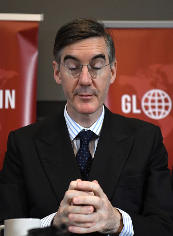 epa07179108 Brexit campaigner and British Member of Parliament Jacob Rees-Mogg during a European Research Group (ERG) media conference in London, Britain, 20 November 2018. The ERG presented a paper & ...