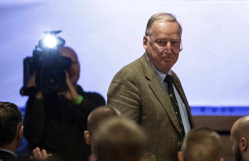 Alexander Gauland, co-faction leader of the Alternative for Germany, AfD at the federal parliament Bundestag, attends a congress of the party&#039;s youth organization &#039; Junge Alternative&#039;,  ...