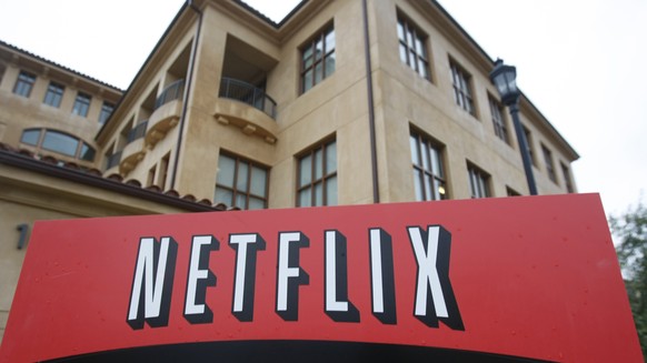 FILE - This Jan. 29, 2010, file photo, shows the company logo and view of Netflix headquarters in Los Gatos, Calif. Investors for years have seemingly adored technology stocks as much as most people l ...