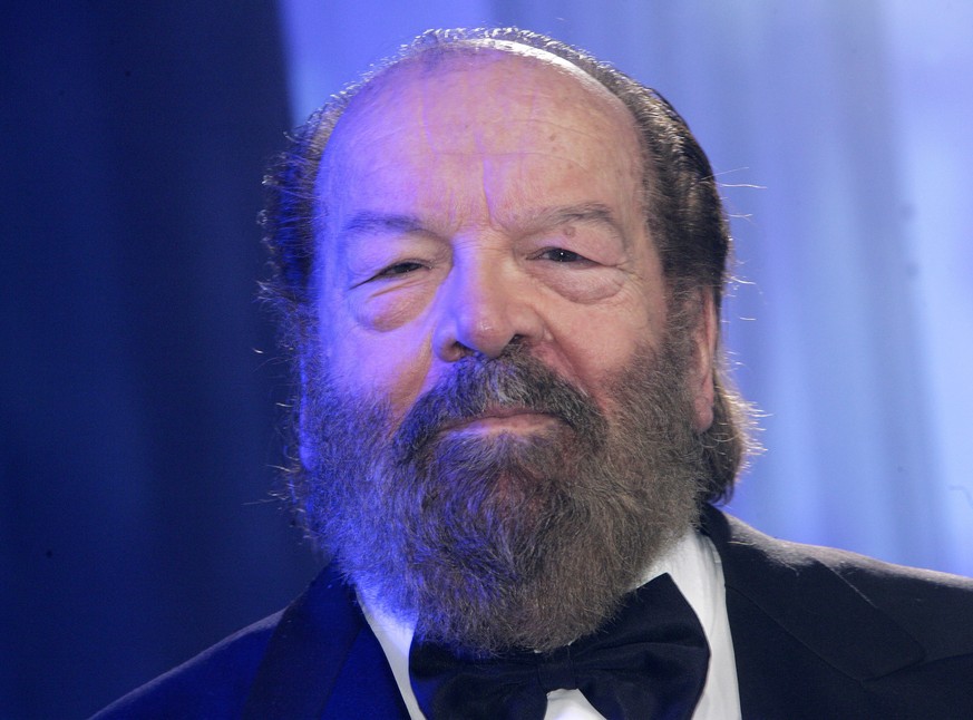 FILE -- In this file photo taken on Nov. 14, 2009 in Duesseldorf, Germany, Italian actor Giuseppe Pedersoli, better known as Bud Spencer, is seen at an UNESCO charity event. The burly comic actor, dub ...