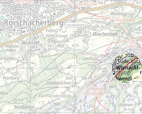 Kartenausschnitte Schweizer Ortschaften