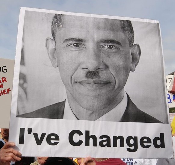 Obama als Hitler: Ein beliebtes Sujet bei den Anhängern der Tea Party.